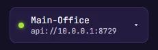 Router switcher in the dashboard sidebar listing the connected routers